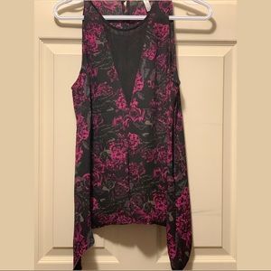 Leith floral fitted sleeveless top